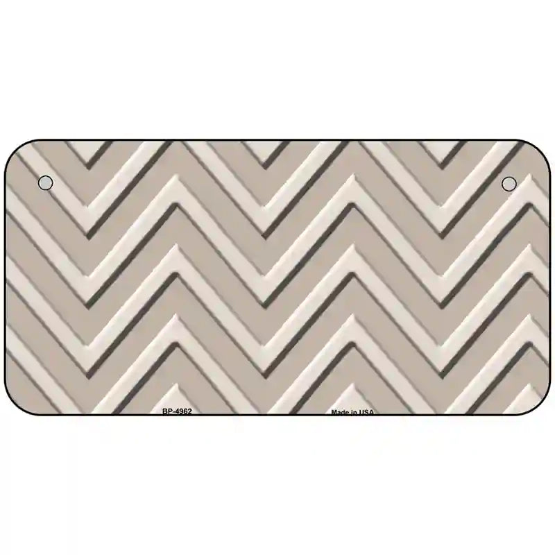 Tan Light Tan Chevron Metal Novelty License Plate 6" x 3" (BP)