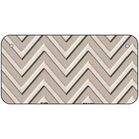 Tan Light Tan Chevron Metal Novelty License Plate 6" x 3" (BP)