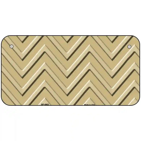 Gold Light Gold Chevron Metal Novelty License Plate 6" x 3" (BP)