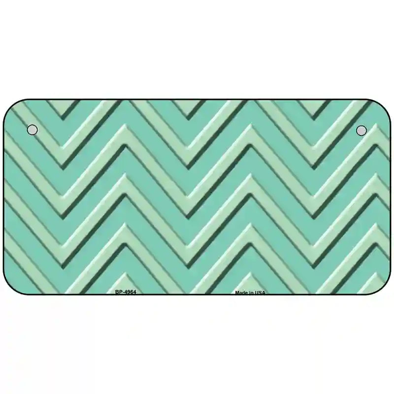 Mint Light Mint Chevron Metal Novelty License Plate 6" x 3" (BP)