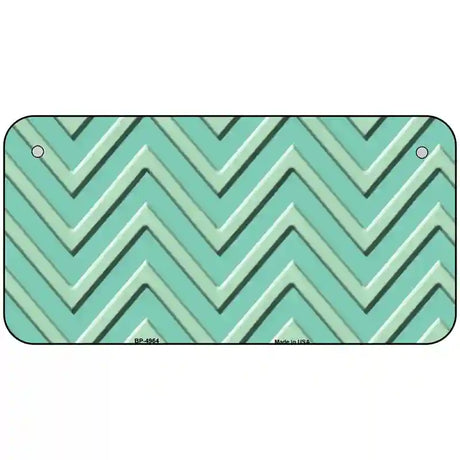 Mint Light Mint Chevron Metal Novelty License Plate 6" x 3" (BP)