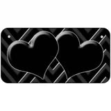 Black Light Black Chevon Heart Center Metal Novelty License Plate 6" x 3" (BP)