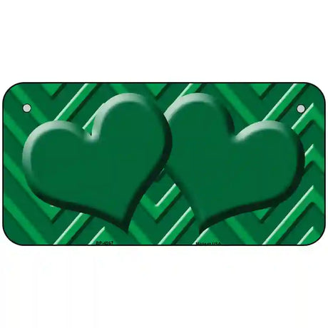 Green Light Green Heart Chevron Metal Novelty License Plate 6" x 3" (BP)