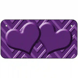 Purple Light Purple Heart Chevron Metal Novelty License Plate 6" x 3" (BP)