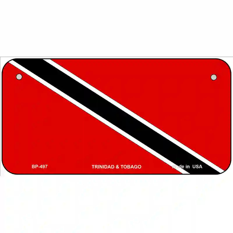 Trinidad Tobago Flag Metal Novelty License Plate 6" x 3" (BP)