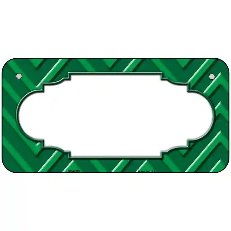 Green Light Green Scallop Chevron Metal Novelty License Plate 6" x 3" (BP)