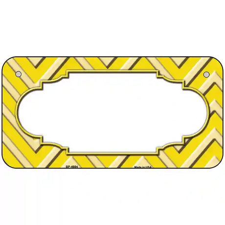 Yellow Light Yellow Scallop Chevron Metal Novelty License Plate 6" x 3" (BP)