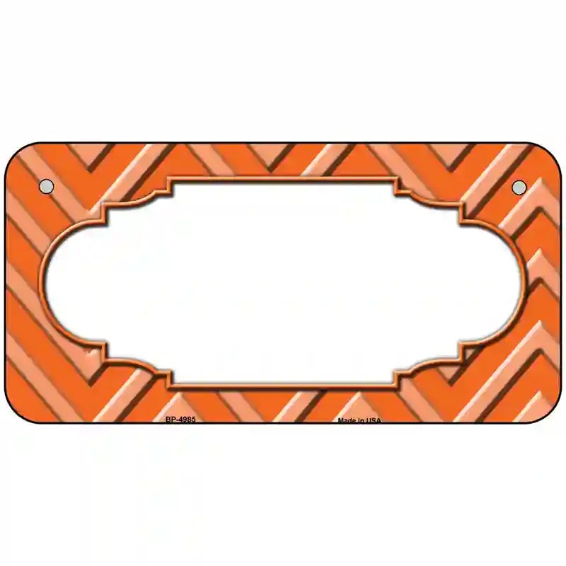 Orange Light Orange Scallop Chevron Metal Novelty License Plate 6" x 3" (BP)