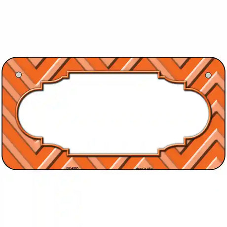 Orange Light Orange Scallop Chevron Metal Novelty License Plate 6" x 3" (BP)