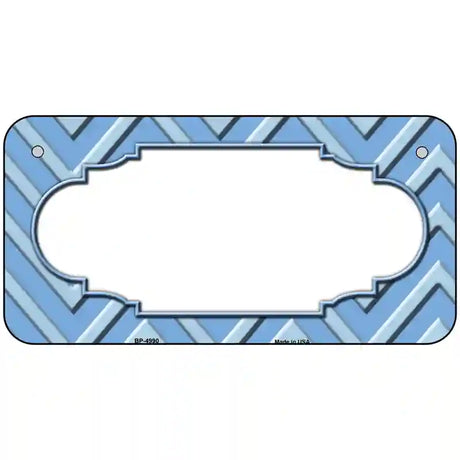 Light Blue Lighter Blue Chevron Metal Novelty License Plate LP-4990 6" x 3" (BP)