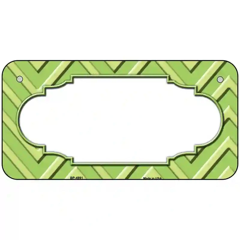 Lime Green Lighter Lime Green Scallop Chevron Metal Novelty License Plate 6" x 3" (BP)