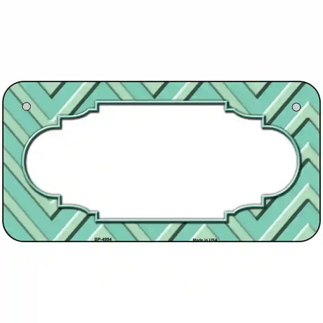 Mint Light Mint Scallop Chevron Metal Novelty License Plate 6" x 3" (BP)