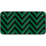 Green Black Chevron Metal Novelty License Plate 6" x 3" (BP)