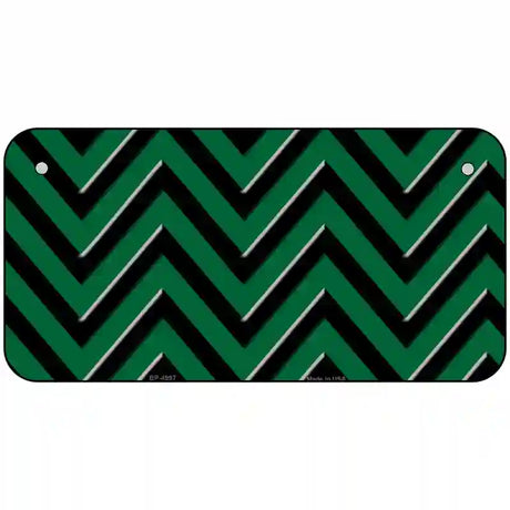 Green Black Chevron Metal Novelty License Plate 6" x 3" (BP)