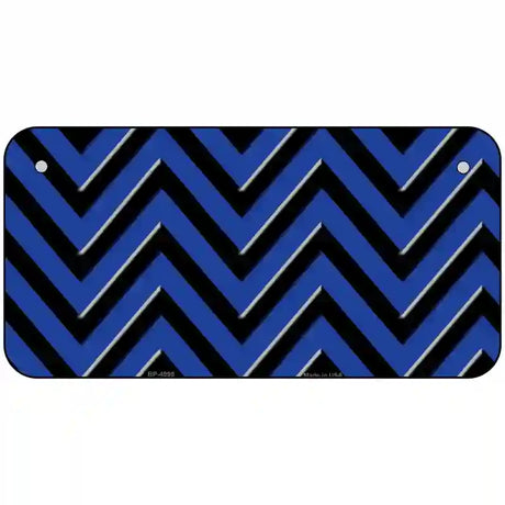 Blue Black Chevron Metal Novelty License Plate 6" x 3" (BP)