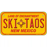 Ski Taos Yellow New Mexico Novelty License Plate 6" x 3" (BP)