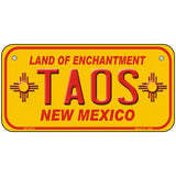 Taos Yellow New Mexico Novelty License Plate 6" x 3" (BP)