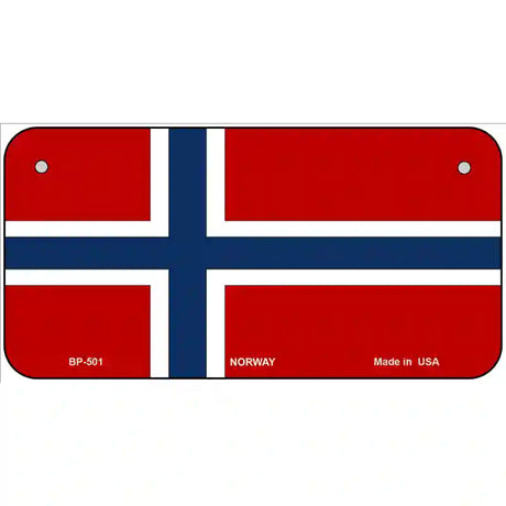 Norway Flag Metal Novelty License Plate 6" x 3" (BP)