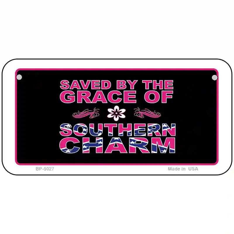 Southern Charm Metal Novelty License Plate 6" x 3" (BP)