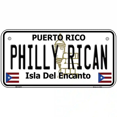 Philly Rican Puerto Rico Metal Novelty License Plate 6" x 3" (BP)