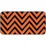 Orange Black Chevron Metal Novelty License Plate 6" x 3" (BP)