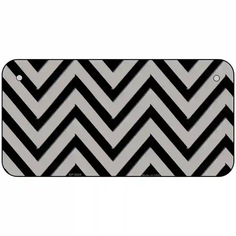 Grey Black Chevron Metal Novelty License Plate 6" x 3" (BP)