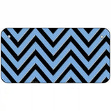 Light Blue Black Chevron Metal Novelty License Plate 6" x 3" (BP)