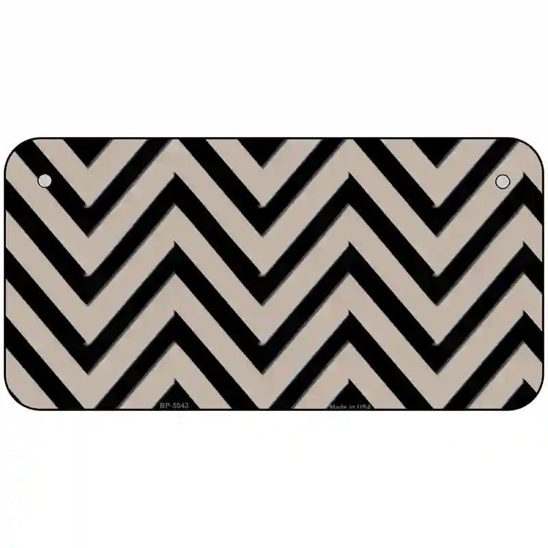 Tan Black Chevron Metal Novelty License Plate 6" x 3" (BP)