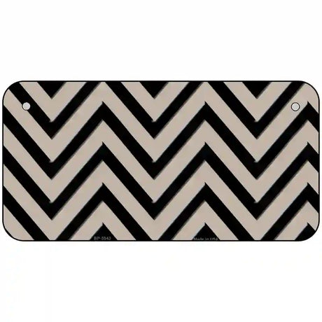 Tan Black Chevron Metal Novelty License Plate 6" x 3" (BP)