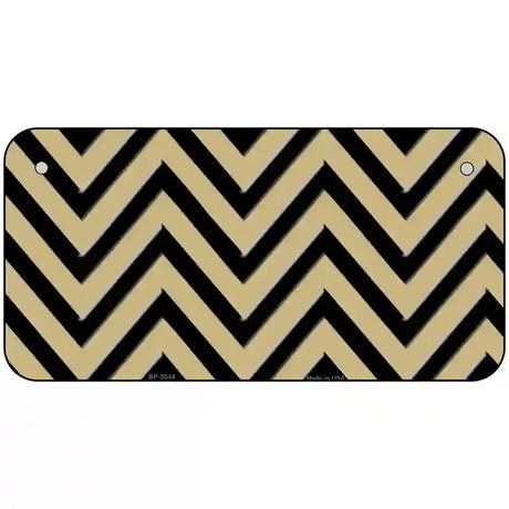 Gold Black Chevron Metal Novelty License Plate 6" x 3" (BP)