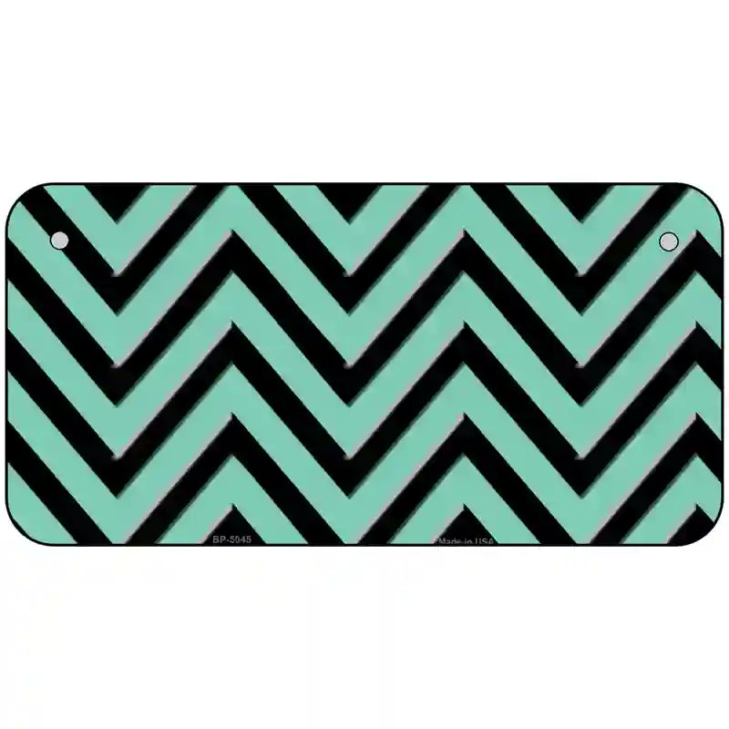 Mint Black Chevron Metal Novelty License Plate 6" x 3" (BP)