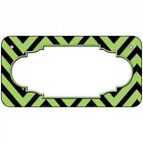 Lime Green Black Chevron Scallop Metal Novelty License Plate 6" x 3" (BP)