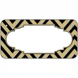 Gold Black Chevron Scallop Metal Novelty License Plate 6" x 3" (BP)