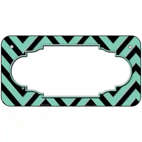 Mint Black Chevron Scallop Metal Novelty License Plate 6" x 3" (BP)