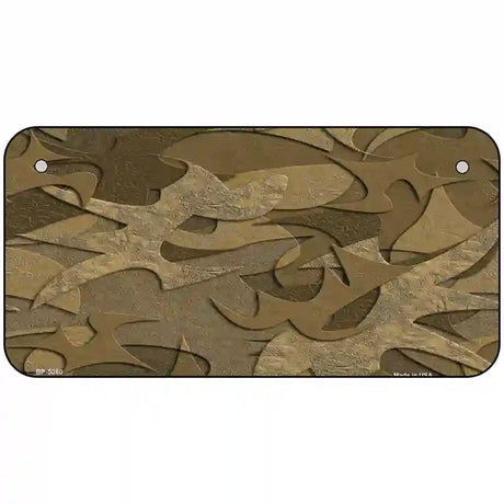 Brown Camouflage Metal Novelty License Plate 6" x 3" (BP)