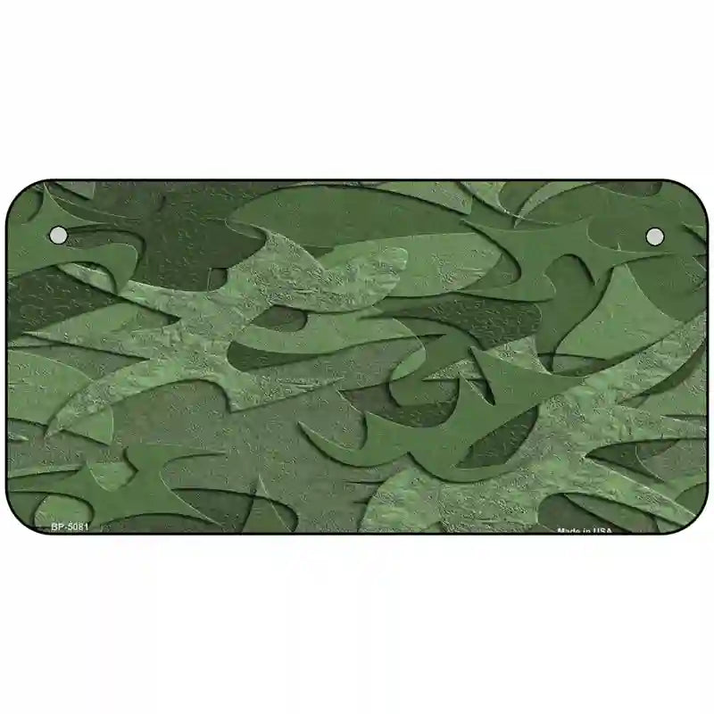 Green Camouflage Metal Novelty License Plate 6" x 3" (BP)