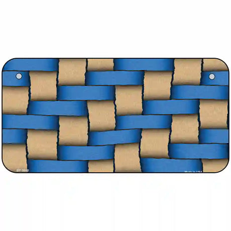 Weave Blue & Tan Metal Novelty License Plate 6" x 3" (BP)