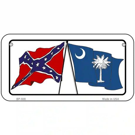 Confederate South Carolina State Flag Metal Novelty License Plate 6" x 3" (BP)