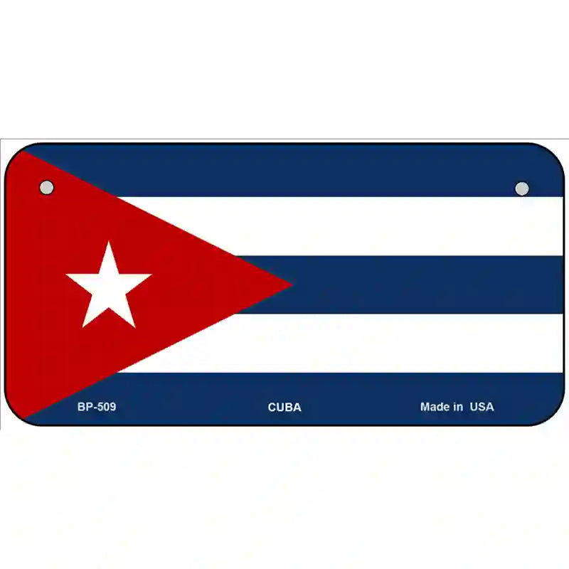 Cuba Flag Metal Novelty License Plate 6" x 3" (BP)