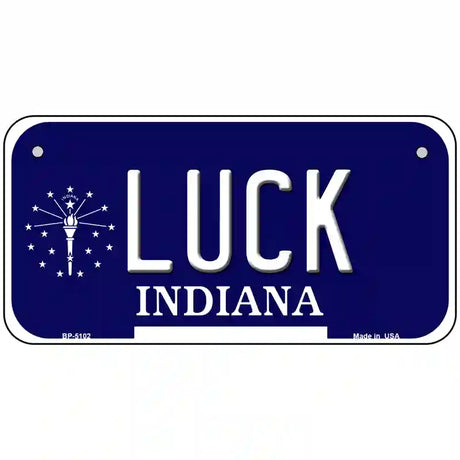 Luck Indiana State Metal Novelty License Plate 6" x 3" (BP)