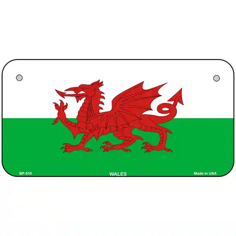 Wales Flag Metal Novelty License Plate 6" x 3" (BP)