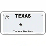 Texas White Blank Novelty Metal License Plate 6" x 3" (BP)