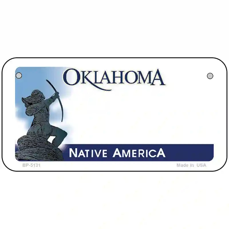 Oklahoma Native America Novelty State Blank Metal License Plate 6" x 3" (BP)