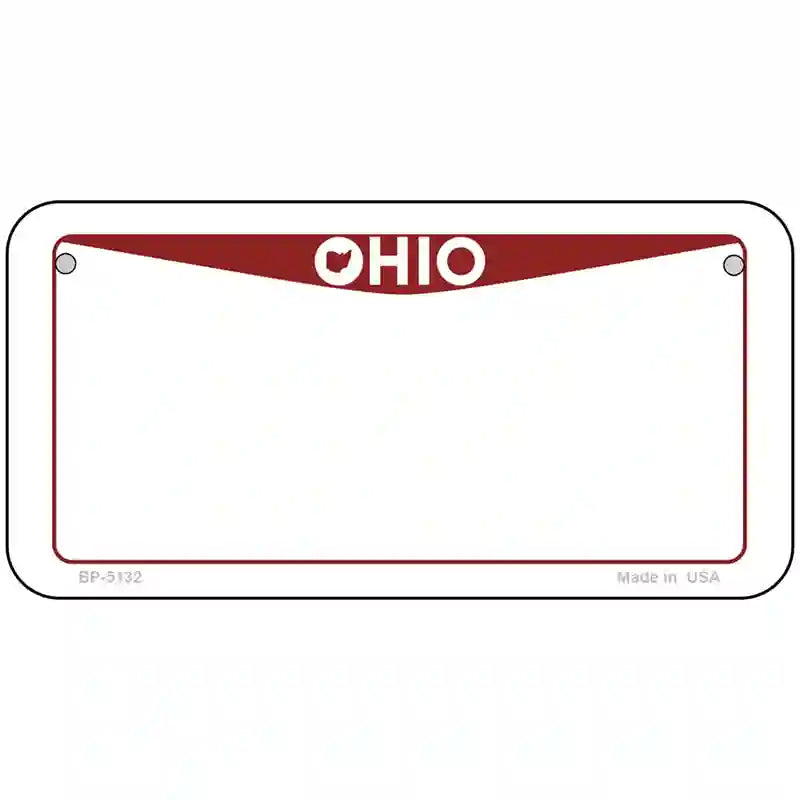 Ohio Red Blank Novelty Metal License Plate 6" x 3" (BP)