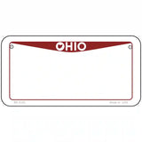 Ohio Red Blank Novelty Metal License Plate 6" x 3" (BP)