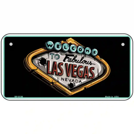 Welcome To Las Vegas Novelty Metal License Plate 6" x 3" (BP)