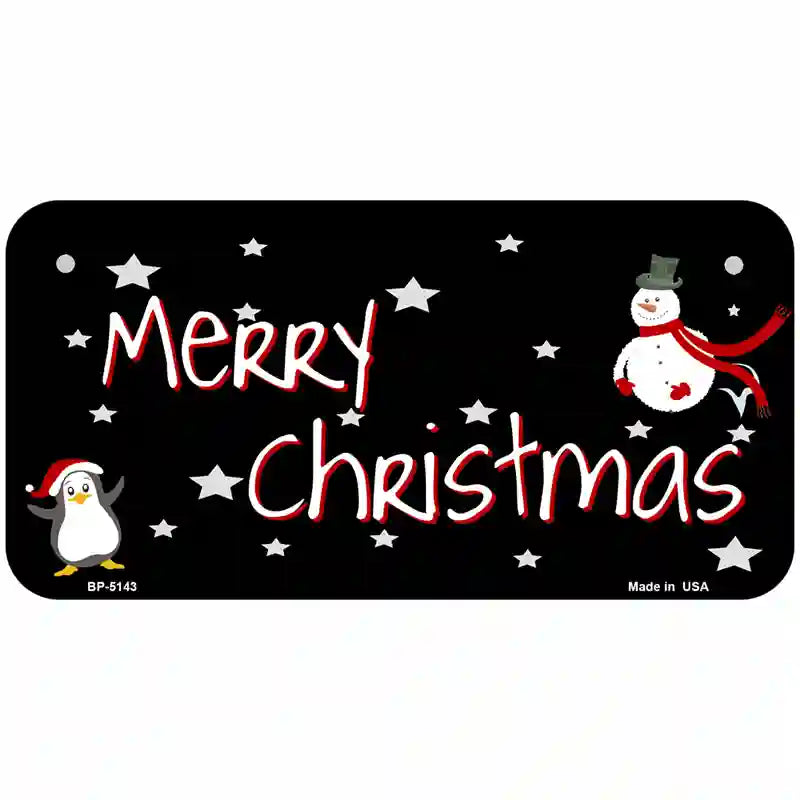 Merry Christmas Metal Novelty License Plate 6" x 3" (BP)