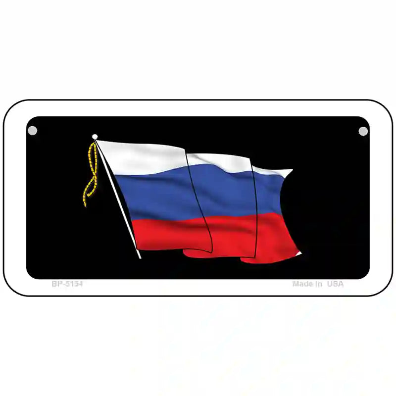 Russian Waving Flag Metal Novelty License Plate 6" x 3" (BP)