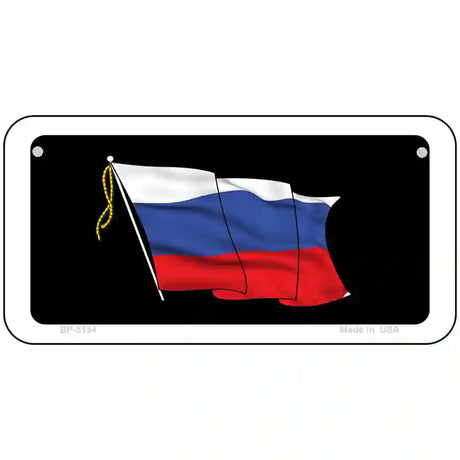 Russian Waving Flag Metal Novelty License Plate 6" x 3" (BP)