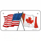 United States Canadian Flag Metal Novelty License Plate 6" x 3" (BP)